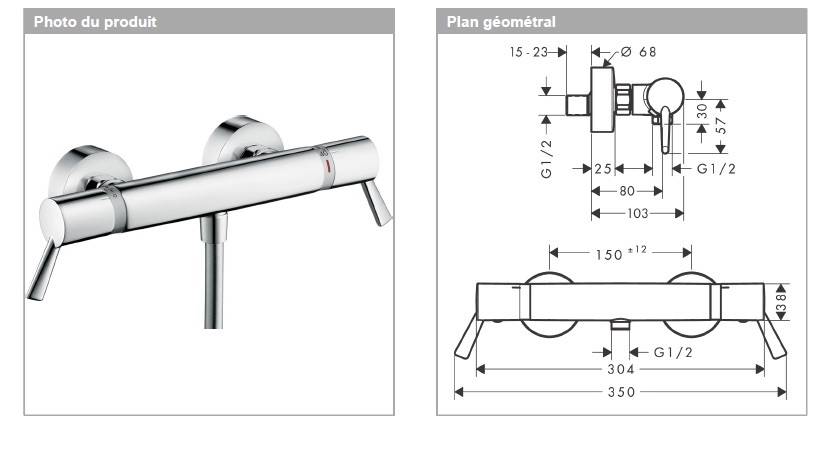 Hansgrohe - Care Mitigeur thermostatique douche