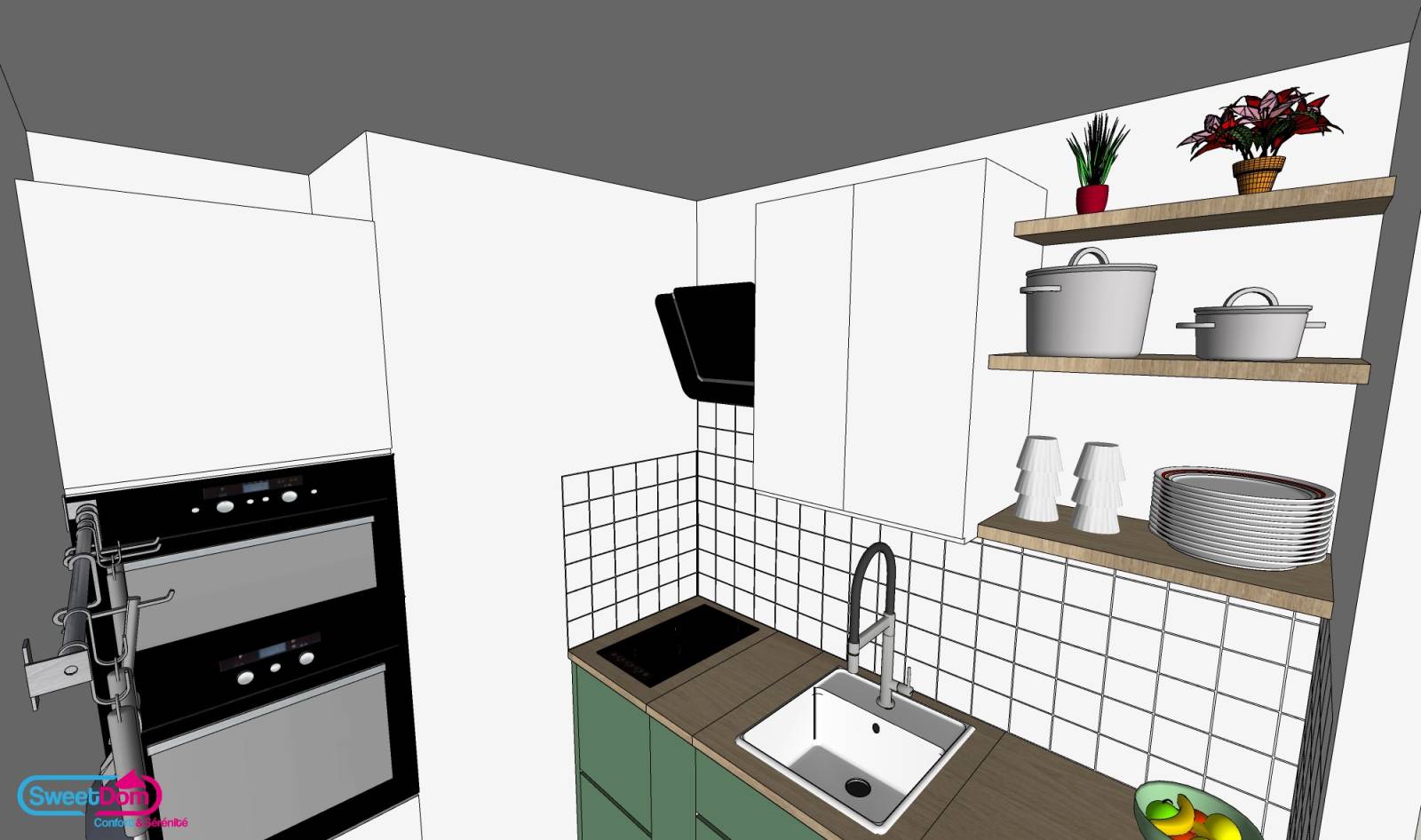 Réaliser la conception d'une petite cuisine de 3 m² à Paris (75013)