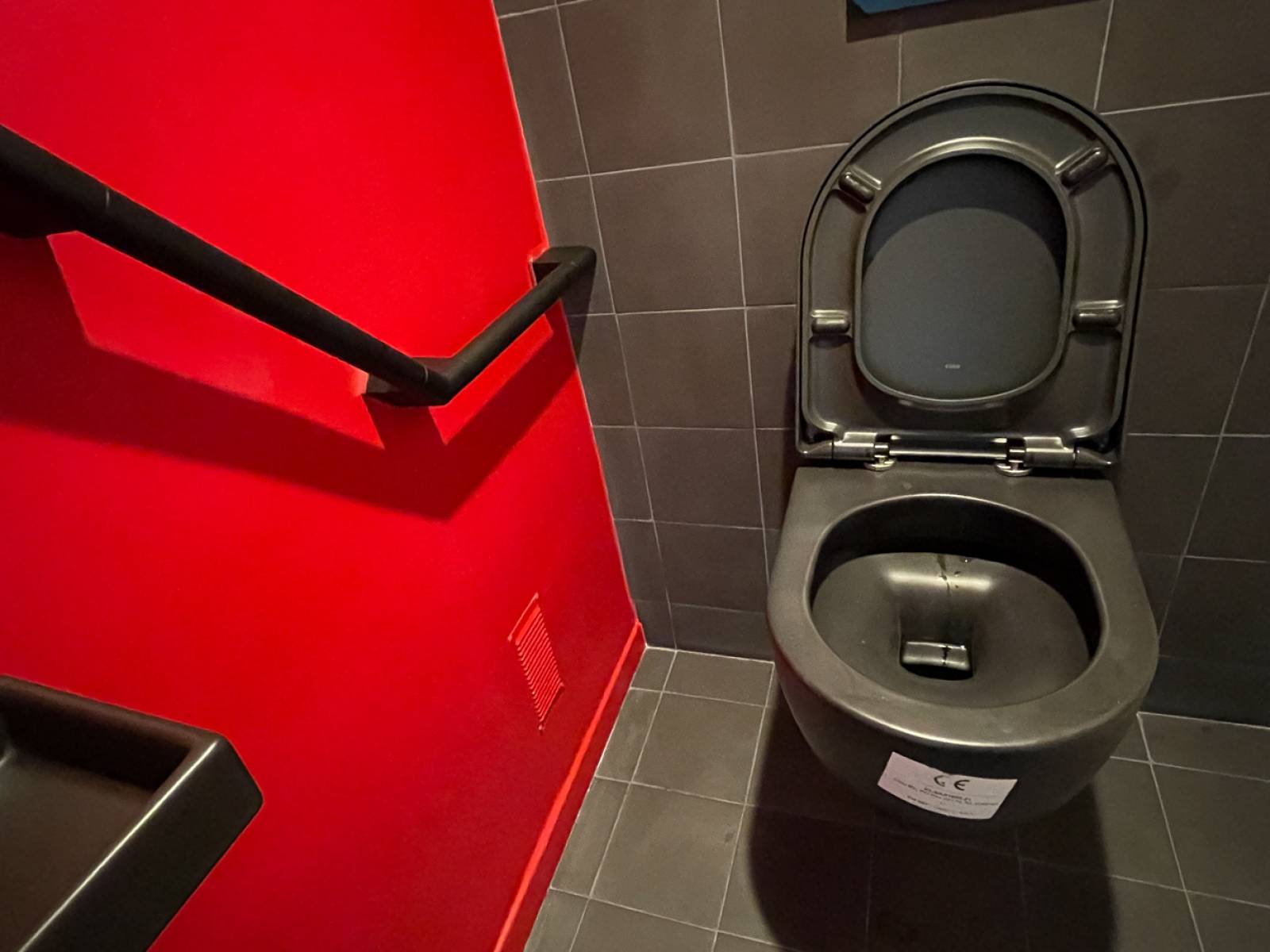 WC noir avec barre d'appui (75015)