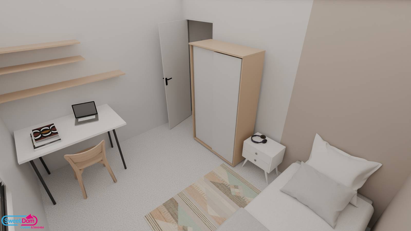 Solution épuré pour un projet de rénovation d'un appartement T1 à Versailles (78000)