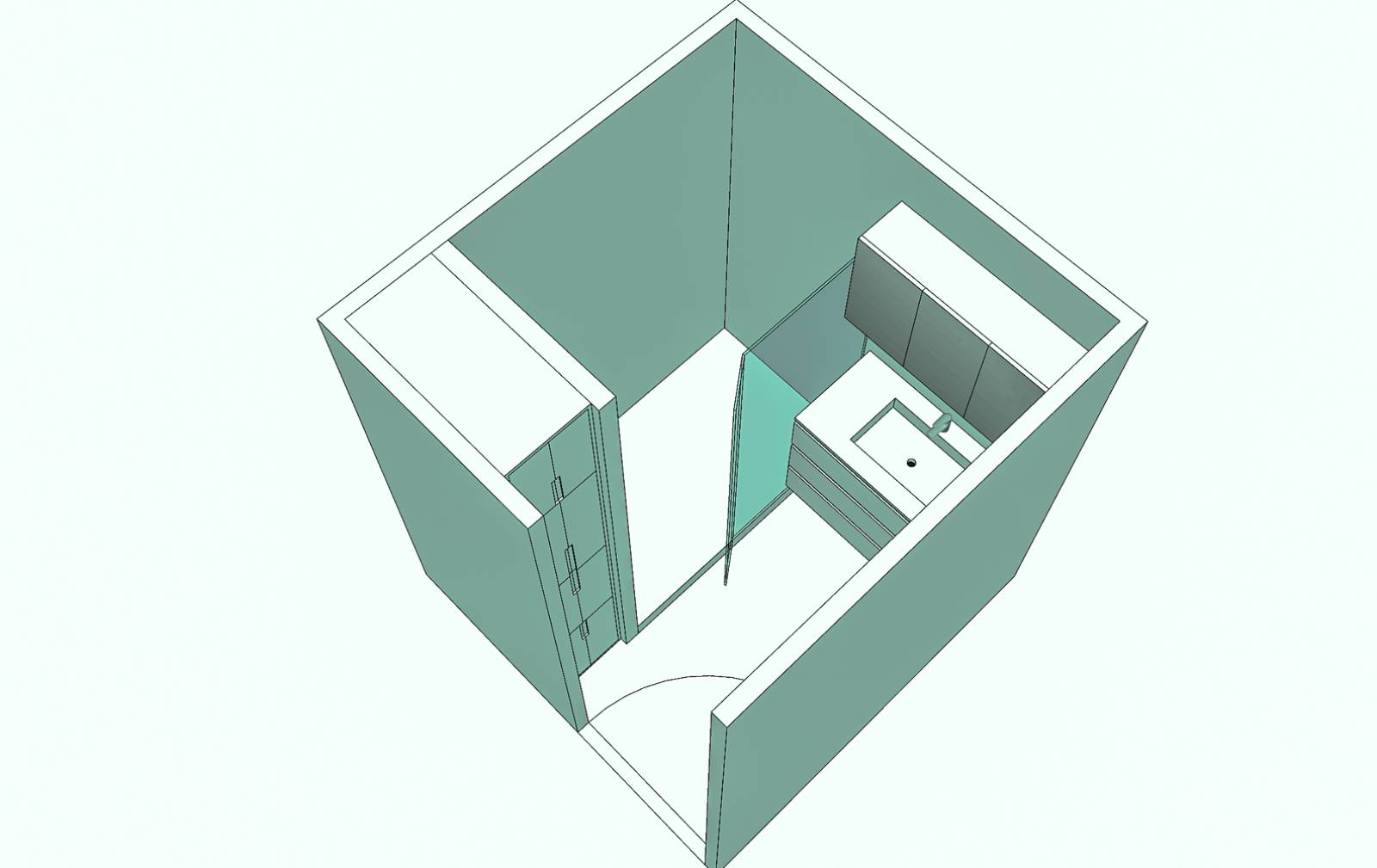 Schéma d'étude du projet pour l'aménagement et les meubles sur mesure à Saint-Cloud (92210)
