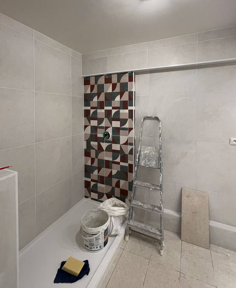 Chantier, receveur et carrelage (75015)