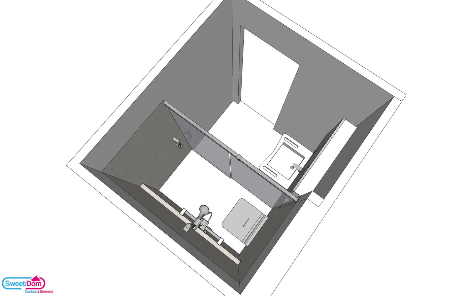 Réaliser un schéma pour le projet de réaménagement de la salle d'eau à Aubervilliers (93300)