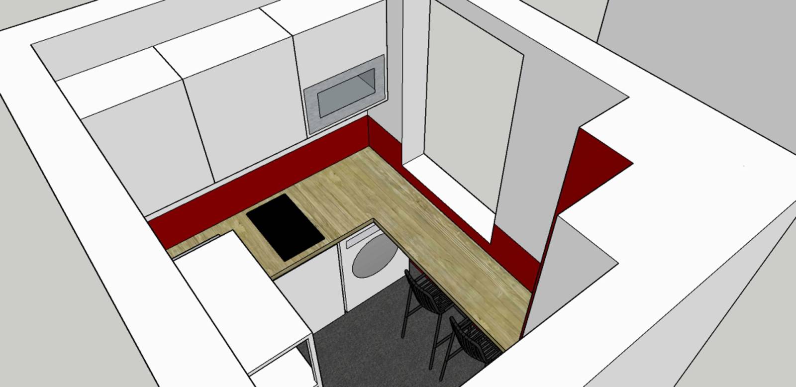 Modélisation du projet cuisine dans l'appartement (75015)