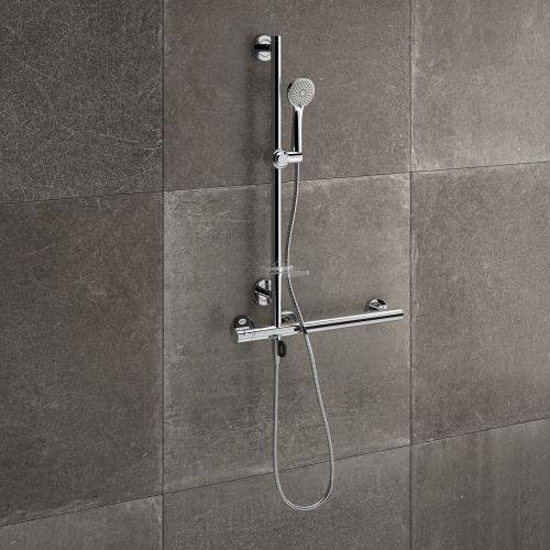 AKW ensemble Combo - mitigeur thermostatique intégré à une barre en T