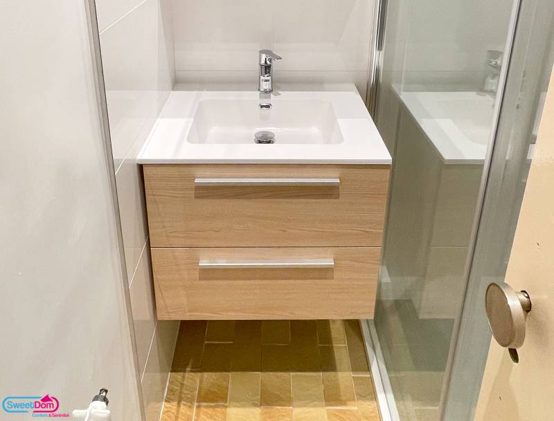 Aménager la salle de bains avec une meuble vasque à Paris (75018)