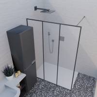 Douche et meuble vasque avec plan vasque sur mesure