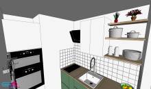 Réaliser la conception d'une petite cuisine de 3 m² à Paris (75013)