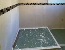 Chantier, mise en place du receveur (94260)