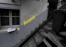 Avant, escalier extérieur sans main courante à gauche (92120)