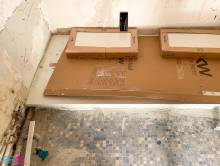 Installation d'un receveur extra-plat dans la salle de bains à Arcueil (94)