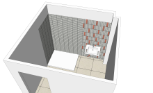 Modélisation du calepinage de la salle d'eau (75015) 