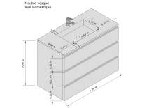 Premier schéma du meuble vasque sur mesure à Saint-Cloud (92210)
