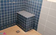 Carreler un banc dans une douche à l'italienne à Boulogne-Billancourt (92)